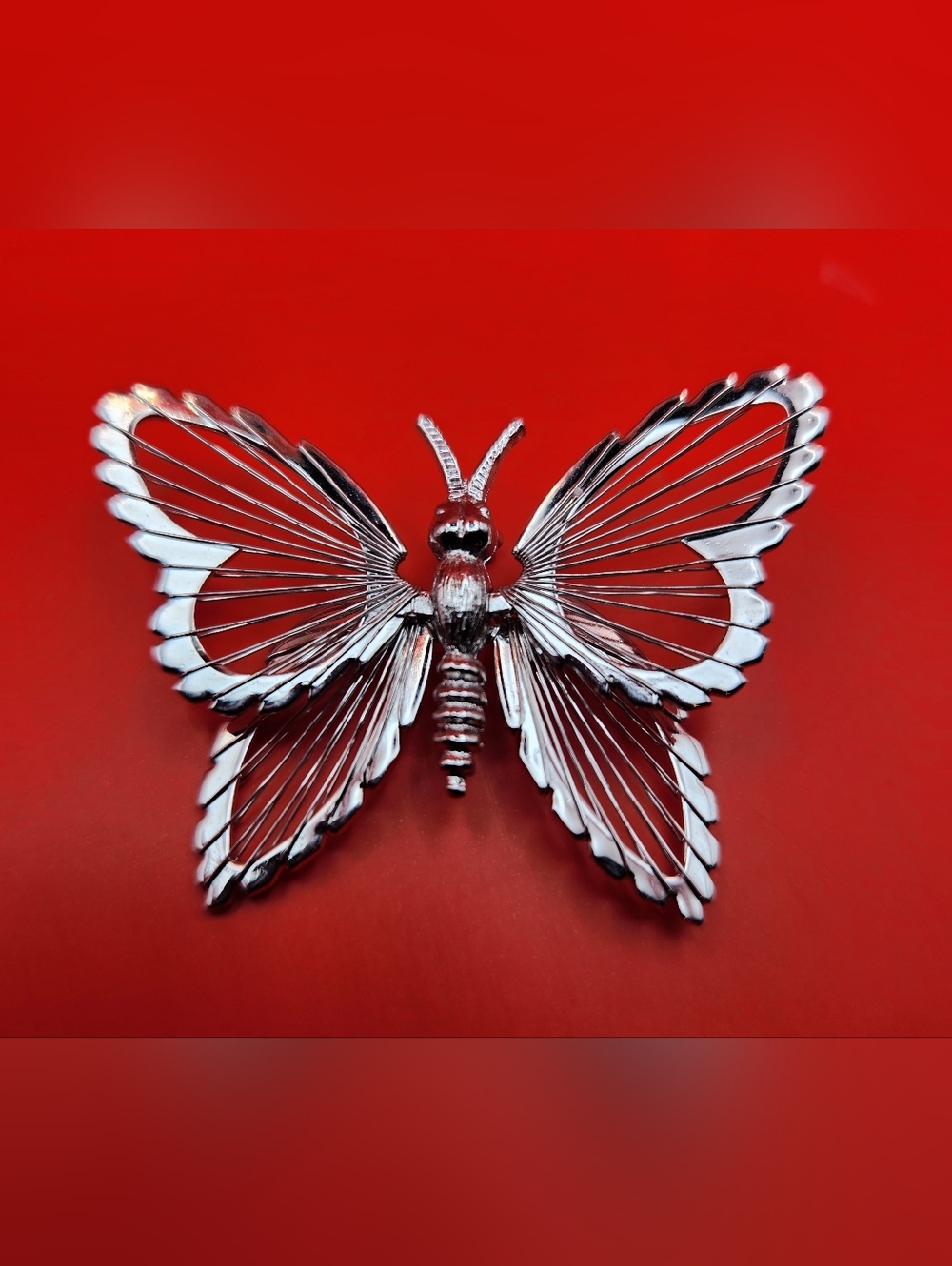 1960's VTG. Monet Wired Butterfly Brooch